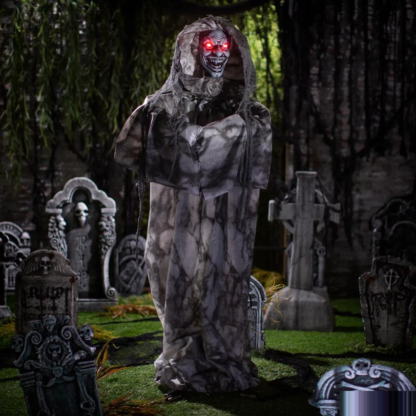 Animated Light-Up Turning Sudden Surprise Witch with Sound Halloween Decoration 5 Ft. 4"