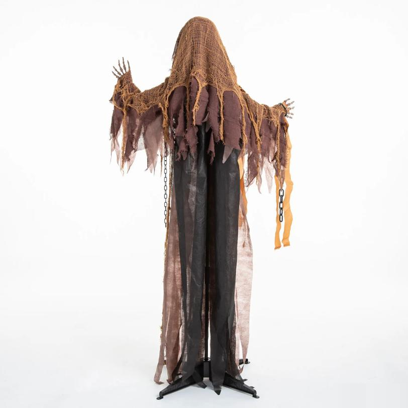 Light-Up Standing Skeleton Reaper with Chains & Sound Halloween Decoration 5 Ft. 2\