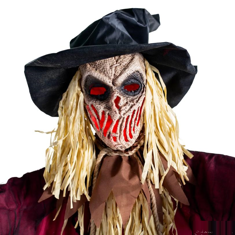 Animated Light-Up Rising Talking Scarecrow Halloween Decoration 7 Ft. 10\