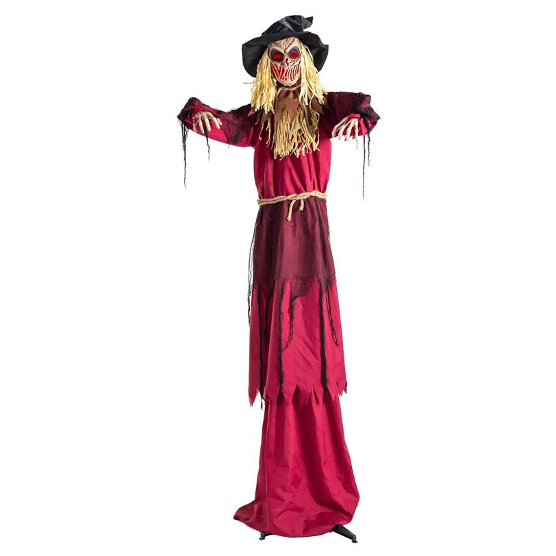 Animated Light-Up Rising Talking Scarecrow Halloween Decoration 7 Ft. 10\