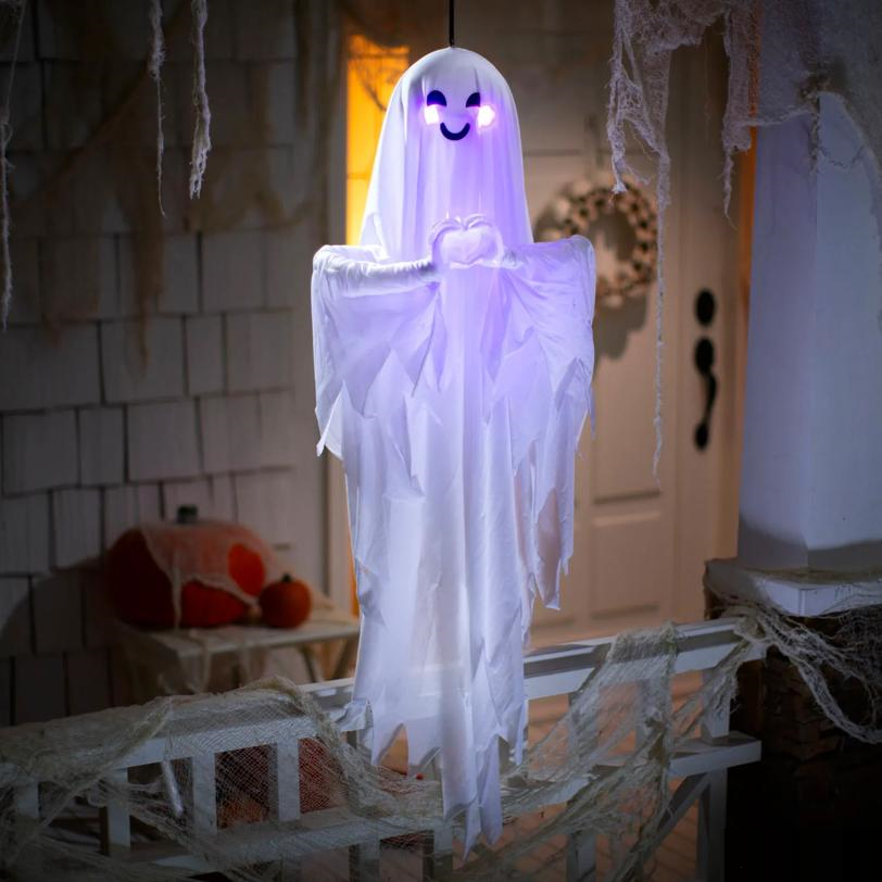 47" Light-Up Hands in Heart Shape Hanging Talking Ghost Halloween Decoration