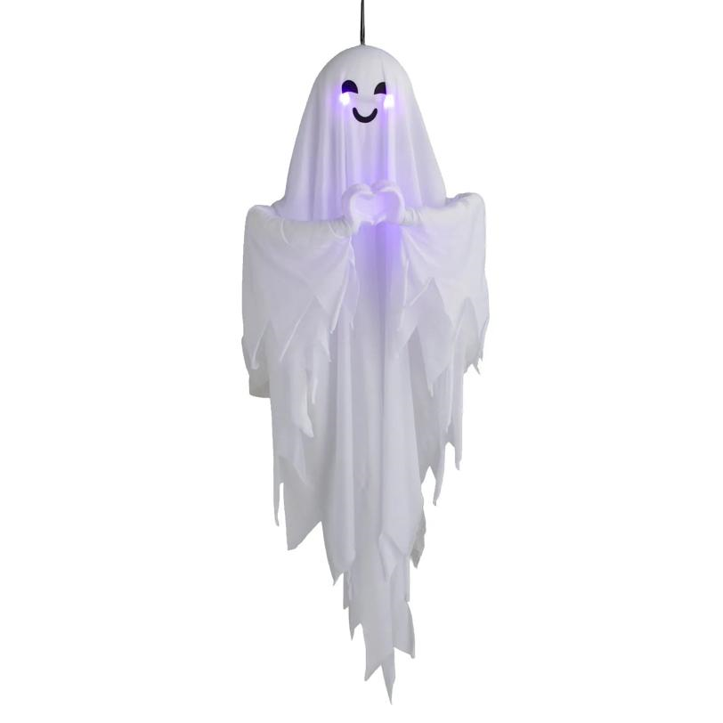 47" Light-Up Hands in Heart Shape Hanging Talking Ghost Halloween Decoration