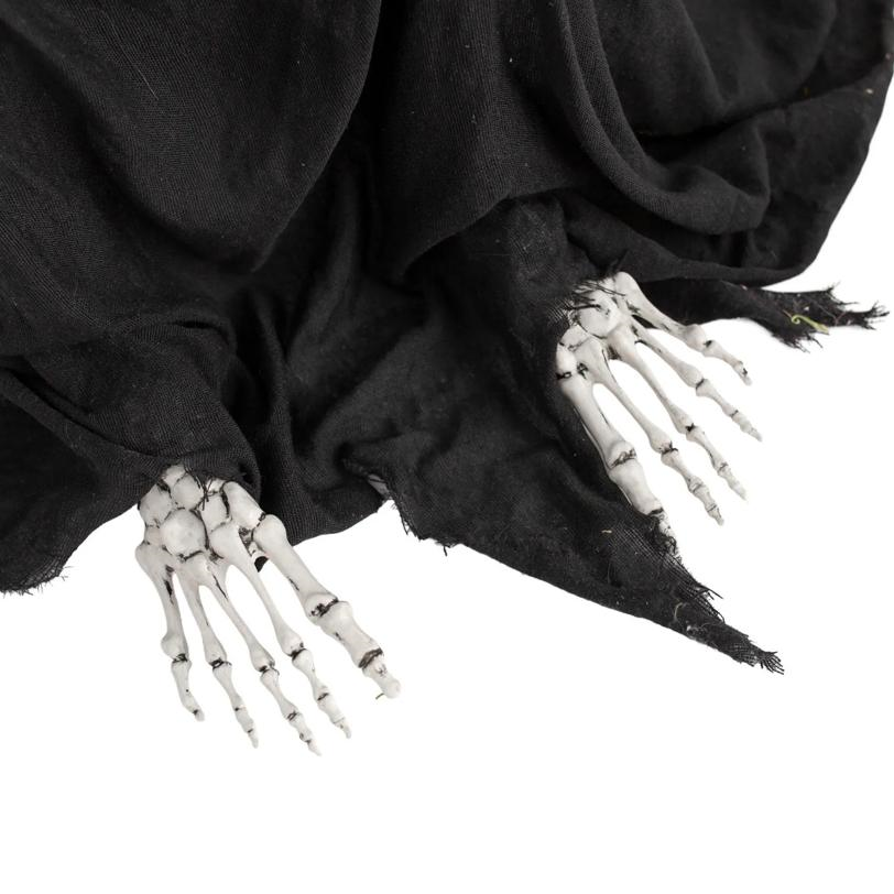 47" Animated Hide & Seek Ghost with Light-Up Sitting Skeleton Reaper Halloween Decoration