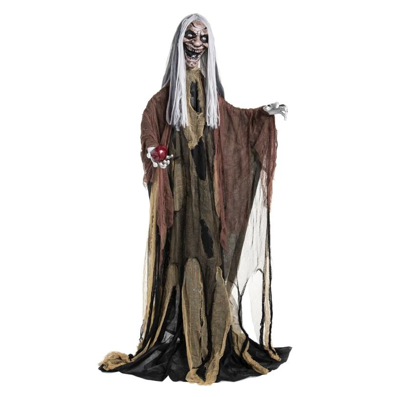 6 Ft. Animated Light-Up Standing Body Turning Witch with Sound Halloween Decoration
