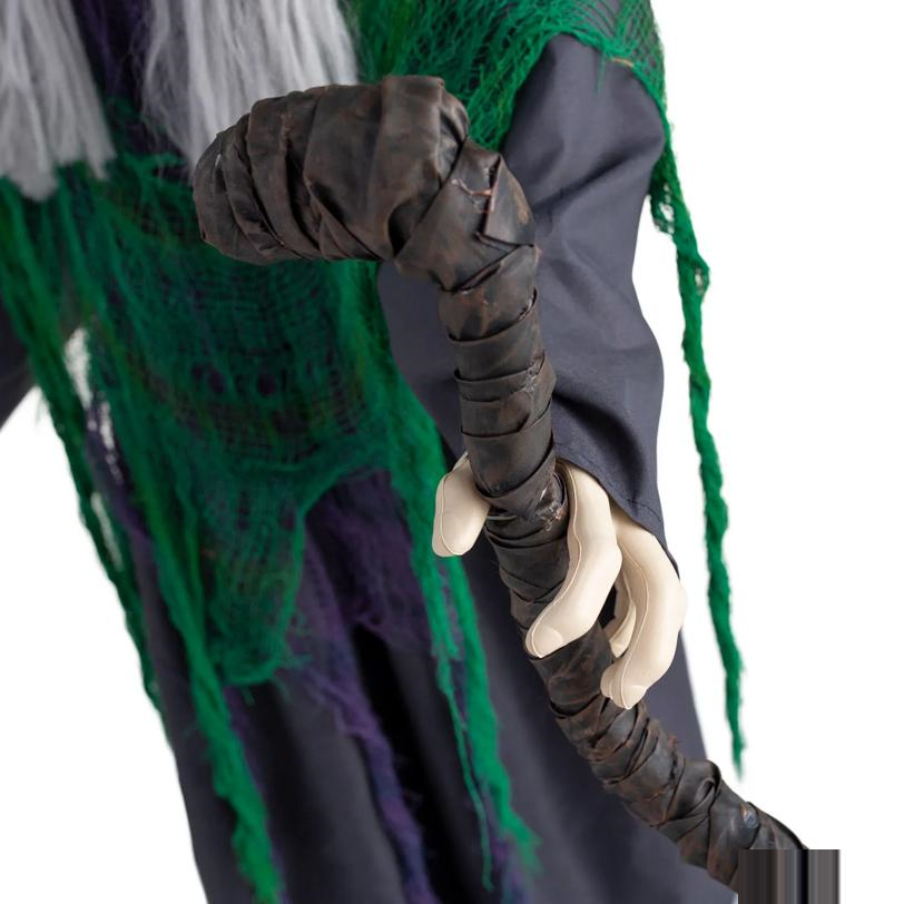 5 Ft. 6" Animated Light-Up Talking Girl with Standing Witch Halloween Decoration