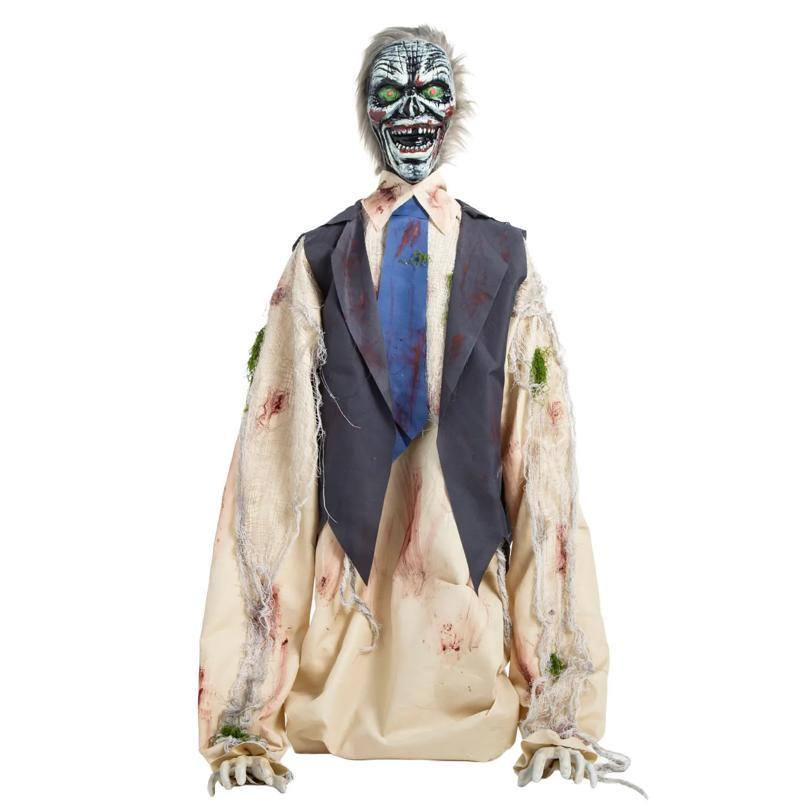 33" Animated Light-Up Raising Ground Breaker Zombie with Sound Halloween Decoration