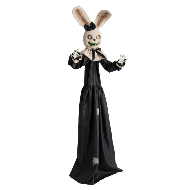 5 Ft. 6" Animated Standing Rabbit with Dress Halloween Decoration