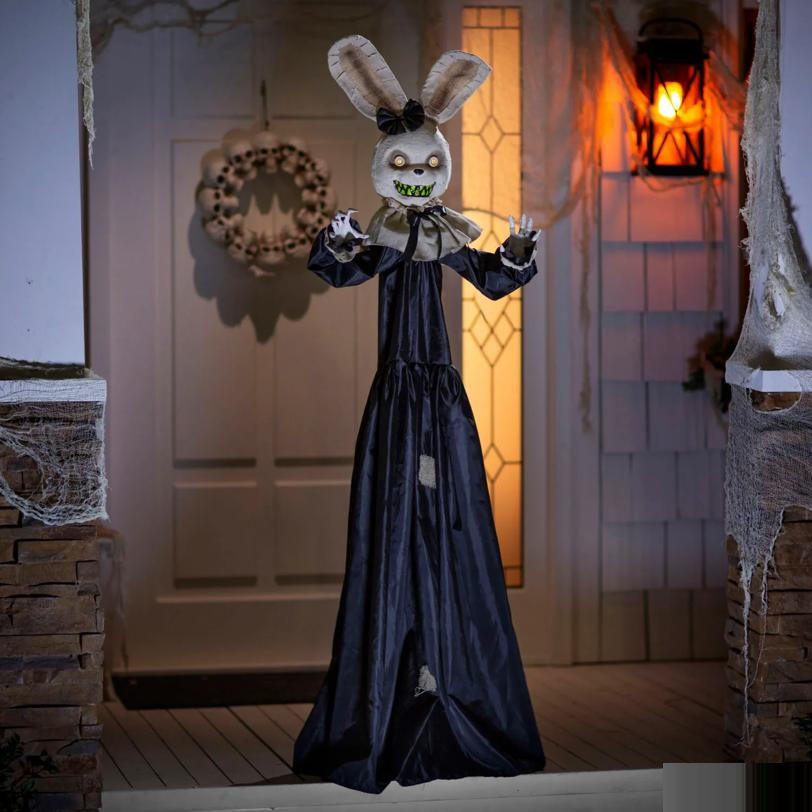 5 Ft. 6" Animated Standing Rabbit with Dress Halloween Decoration