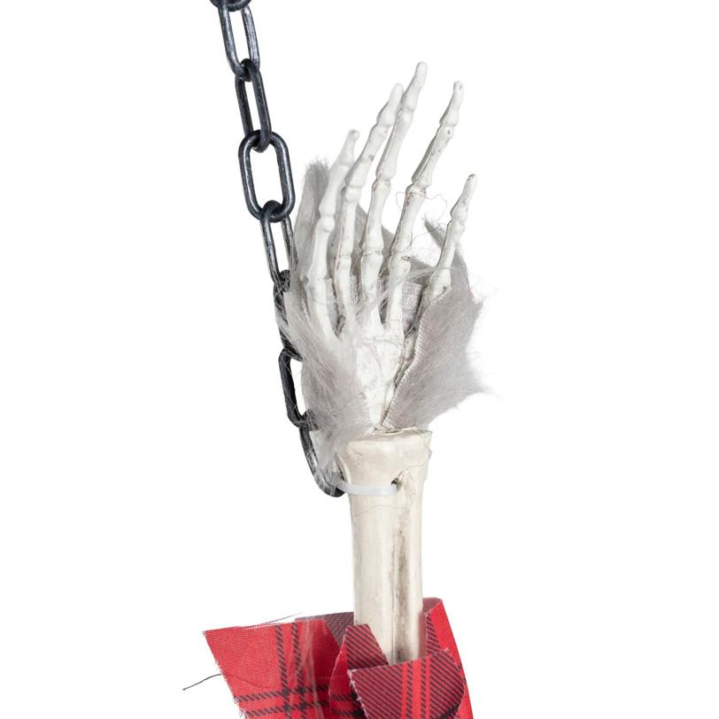 35" Animated Light-Up Hanging Skeleton Werewolf Halloween Decoration