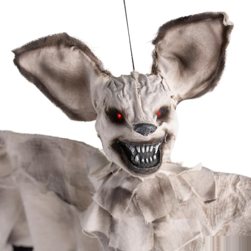 35" Animated Light-Up Hanging Bat Halloween Decoration