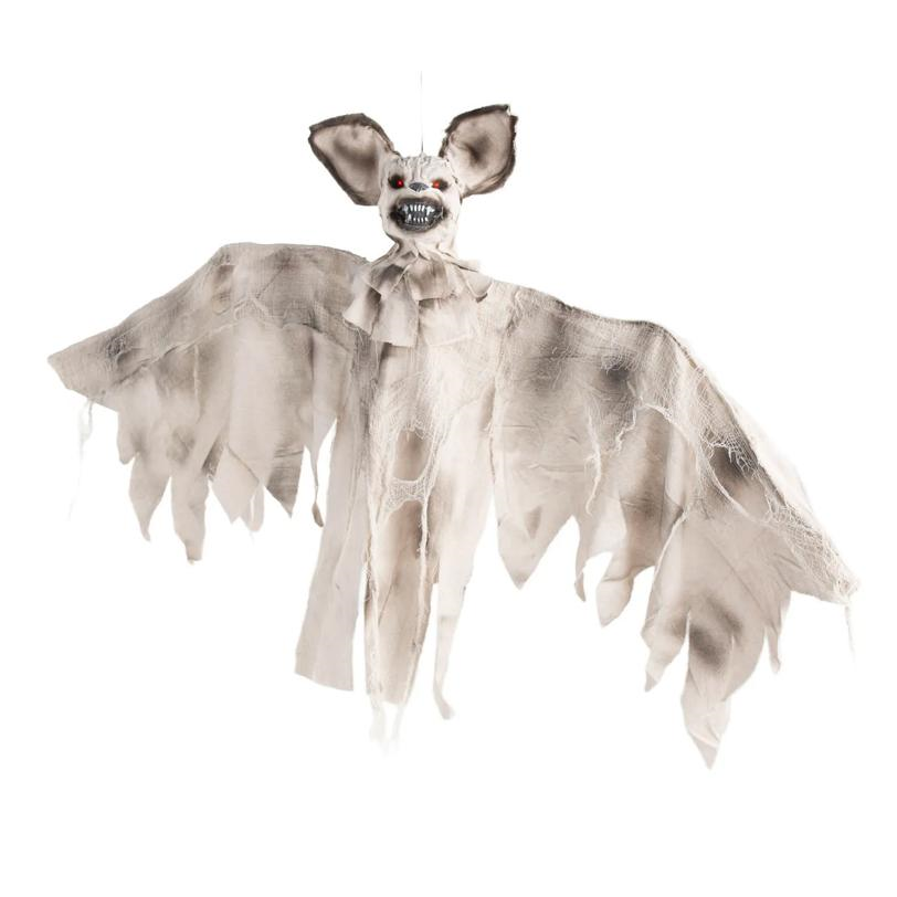 35" Animated Light-Up Hanging Bat Halloween Decoration