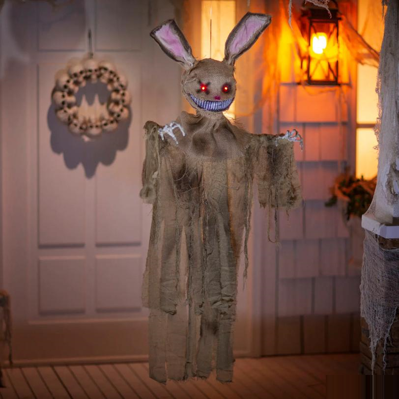 5 Ft. Light-Up Hanging Rabbit with Sound Halloween Decoration