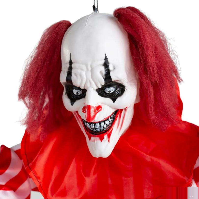 4 Ft. 5" Animated Hanging Clowns on a Swing with Sound Halloween Decoration