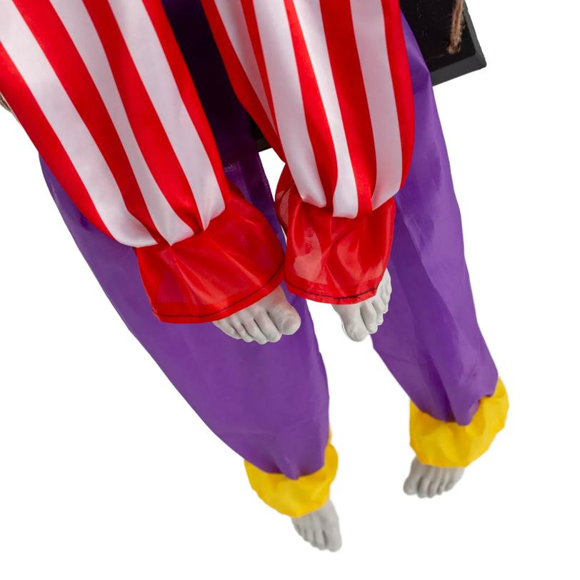4 Ft. 5" Animated Hanging Clowns on a Swing with Sound Halloween Decoration