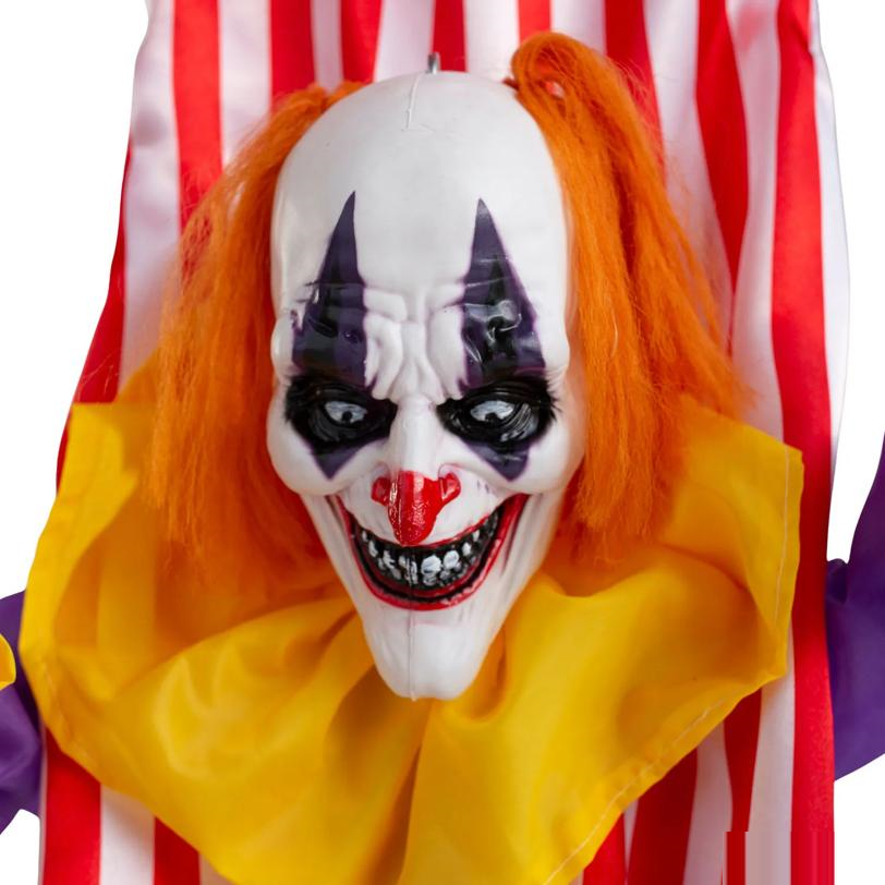 4 Ft. 5" Animated Hanging Clowns on a Swing with Sound Halloween Decoration