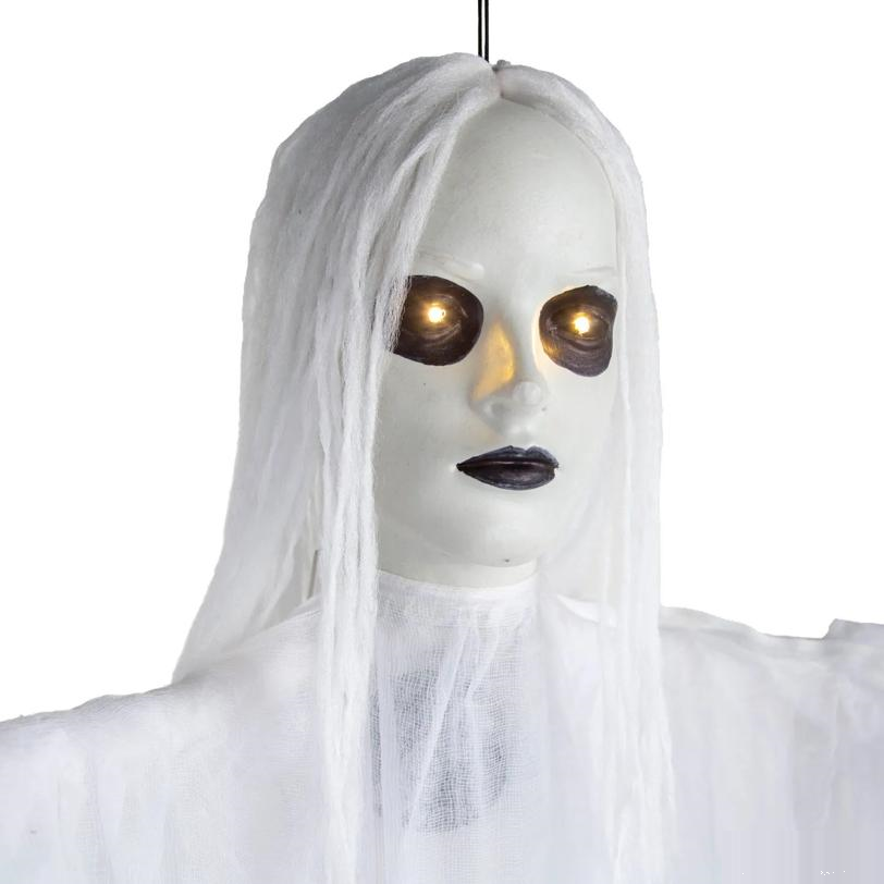 Light-Up Hanging Ghostly Girl with Sound Halloween Decoration - 6 ft
