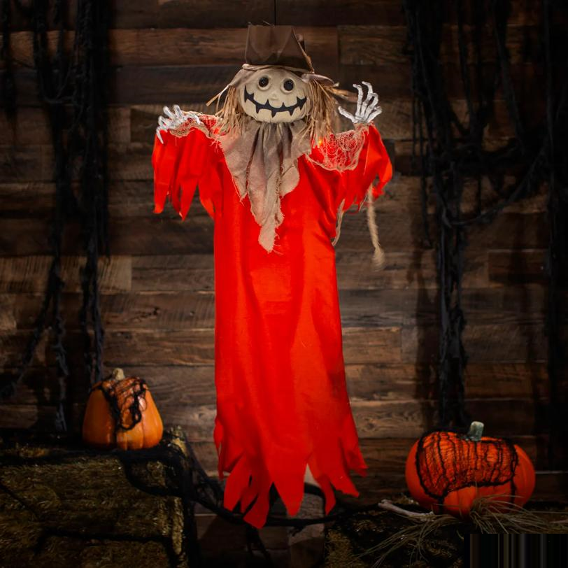 3 Ft. Hanging Shaking Flying Pumpkin Man Halloween Decoration