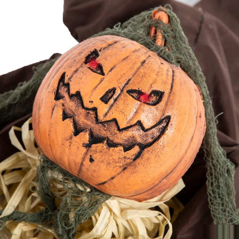 35" Animated Light-Up Crawling Pumpkin Head Man with Sound Halloween Decoration