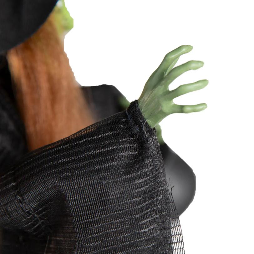 23" Hanging Green Witch with Cauldron Halloween Decoration