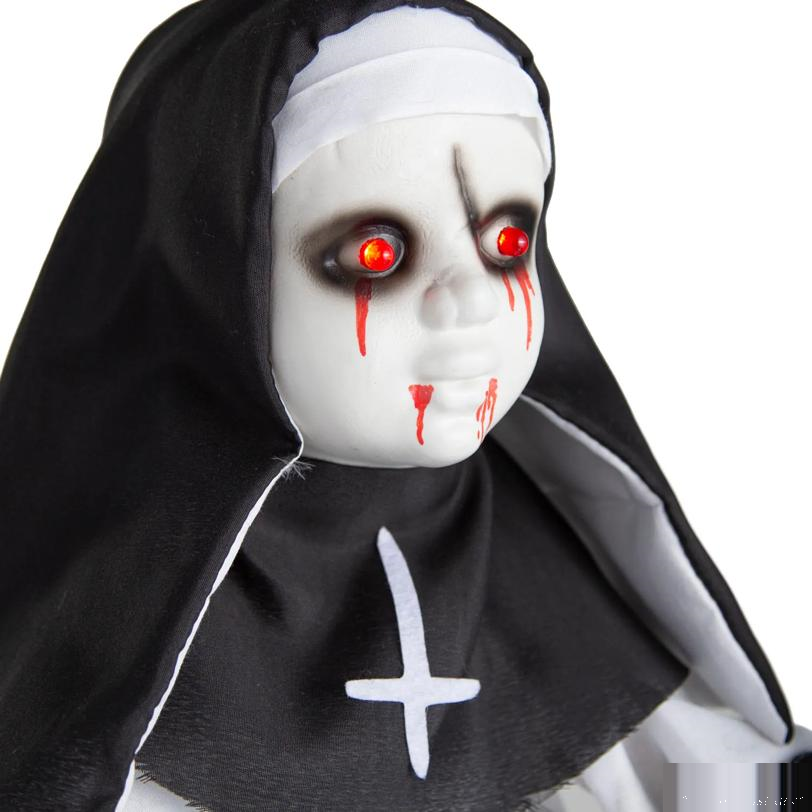 3 Ft. Light-Up Eyes Hanging Nun Halloween Decoration