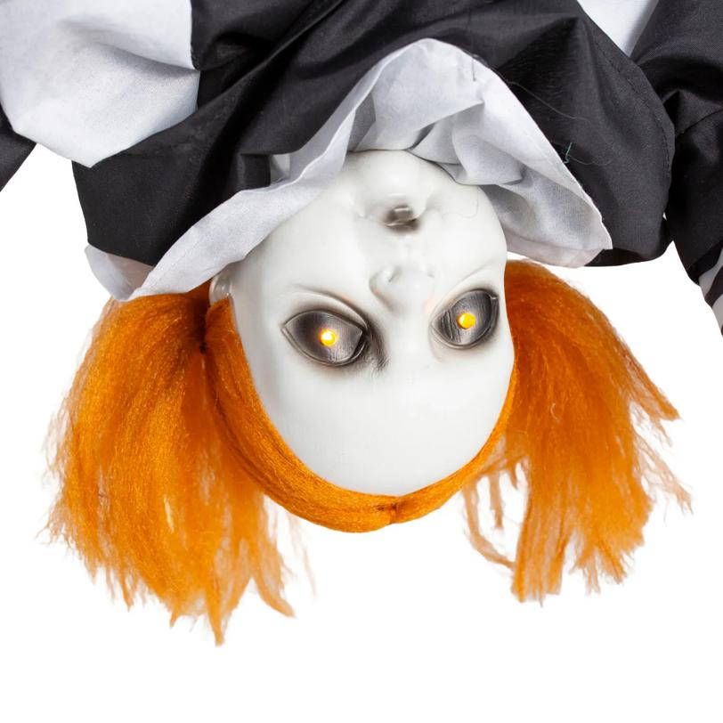 27" Animated Light-Up Shaking Talking Upside-Down Girl Halloween Decoration