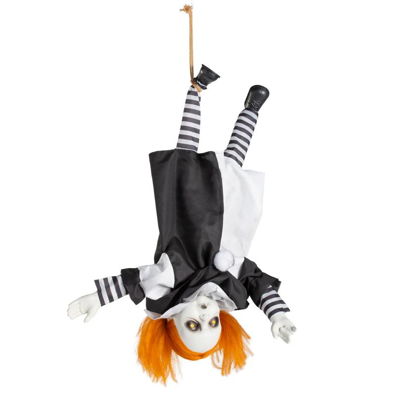 27" Animated Light-Up Shaking Talking Upside-Down Girl Halloween Decoration