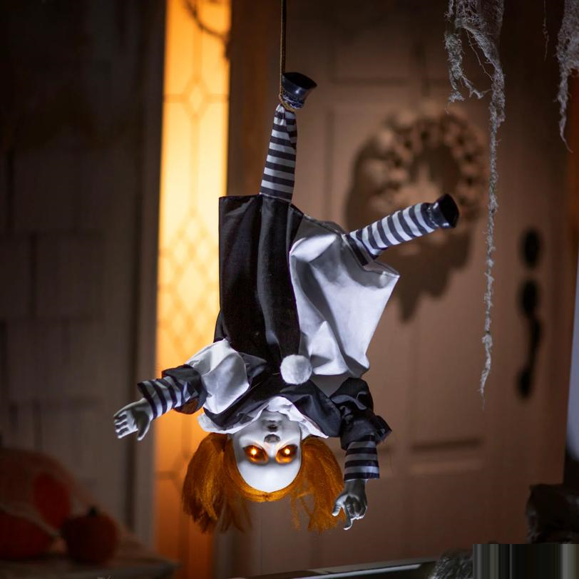 27" Animated Light-Up Shaking Talking Upside-Down Girl Halloween Decoration