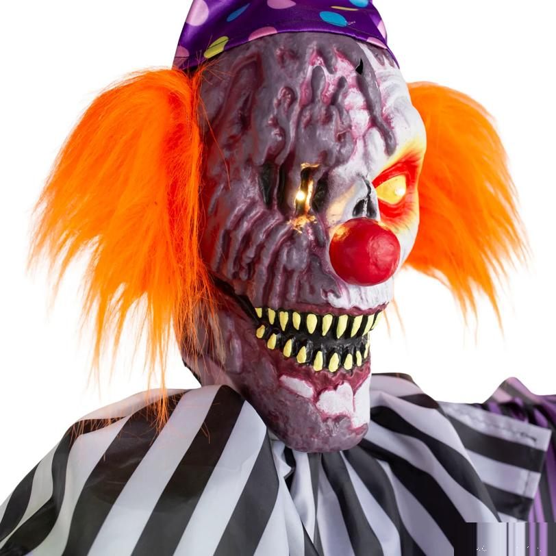 6 Ft. Light-Up Hanging Clown with Sound Halloween Decoration