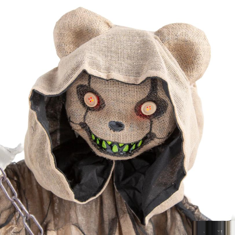 3 Ft. 3" Animated Light-Up Standing Dancing Creepy Bear Halloween Decoration