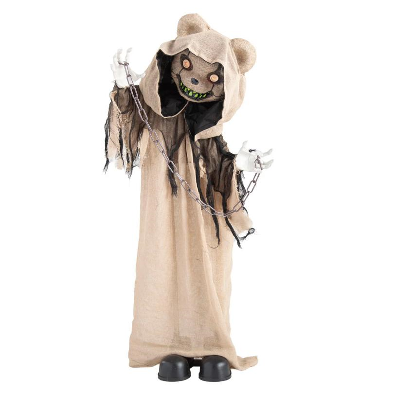 3 Ft. 3" Animated Light-Up Standing Dancing Creepy Bear Halloween Decoration