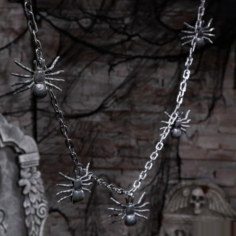 5 Ft. 2" Hanging Black Spider Garland Halloween Decoration