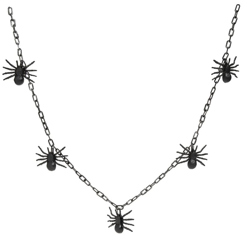 5 Ft. 2" Hanging Black Spider Garland Halloween Decoration