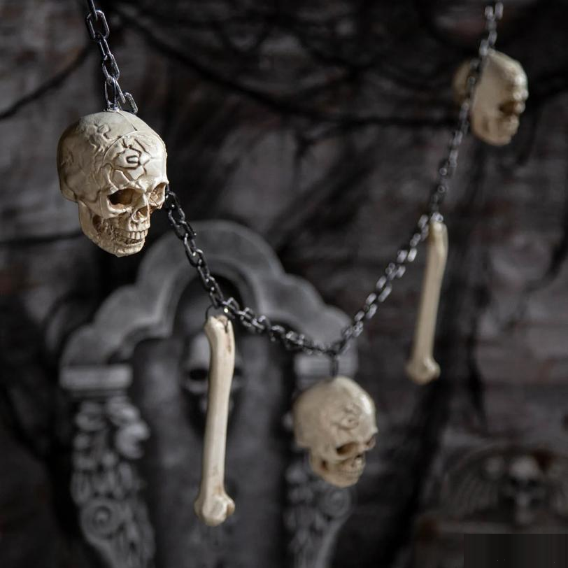 Skulls & Bones Garland Halloween Decoration 5 Ft. 2\