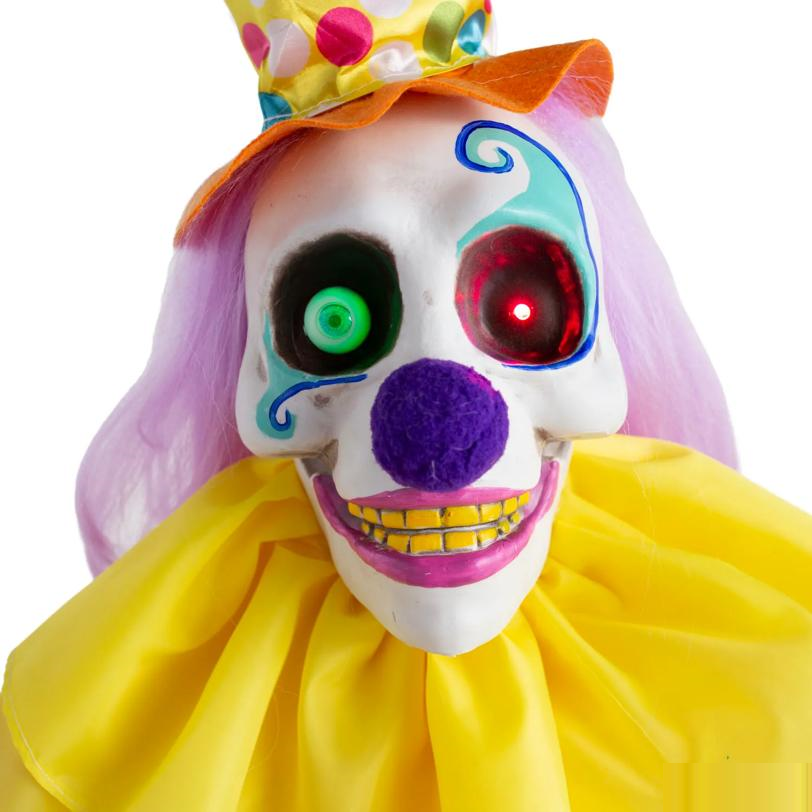 5 Ft. 4" Animated Light-Up Walking Fun-in-a-Box Clown with Sound Halloween Decoration