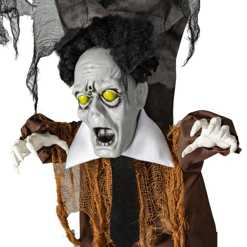 5 Ft. 8" Animated Light-Up Three Stacked Zombies with Sound Halloween Decoration