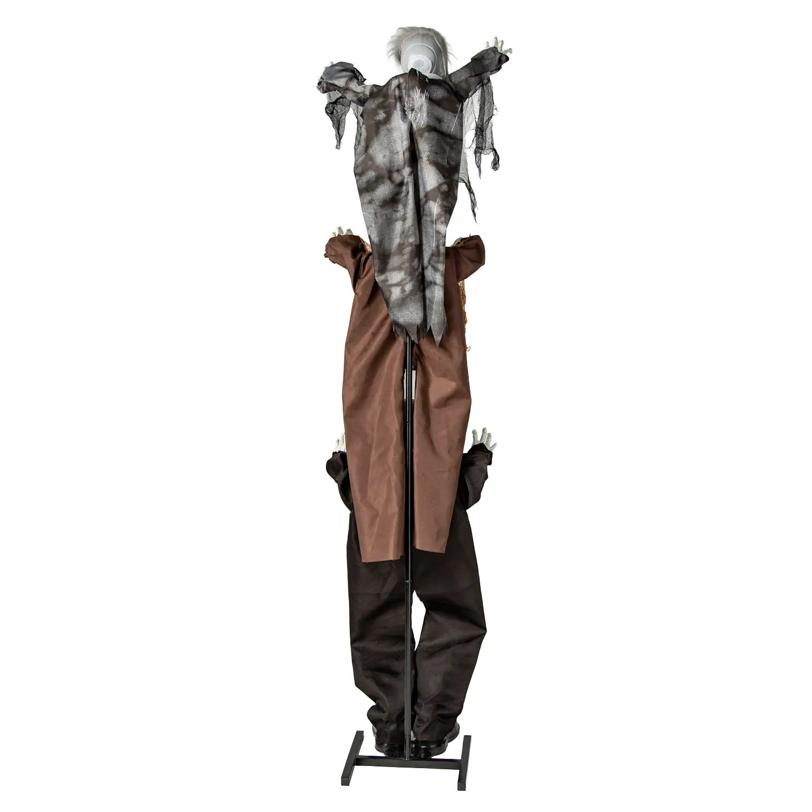 5 Ft. 8" Animated Light-Up Three Stacked Zombies with Sound Halloween Decoration