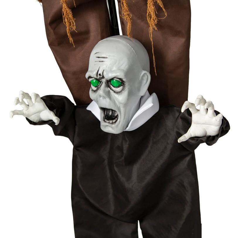 5 Ft. 8" Animated Light-Up Three Stacked Zombies with Sound Halloween Decoration