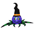 Inflatable Light-Up Spider Witch Halloween Outdoor Yard Decoration - 5 ft