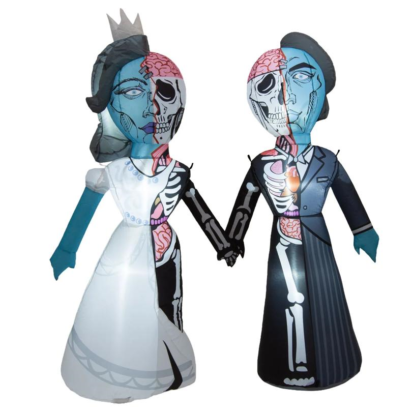 Inflatable Light-Up Zombie Couple Halloween Outdoor Yard Decoration - 5 ft
