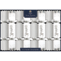 8" Tom Smith Silver & White Sparkle Luxury Christmas Party Crackers - 8 Pc.