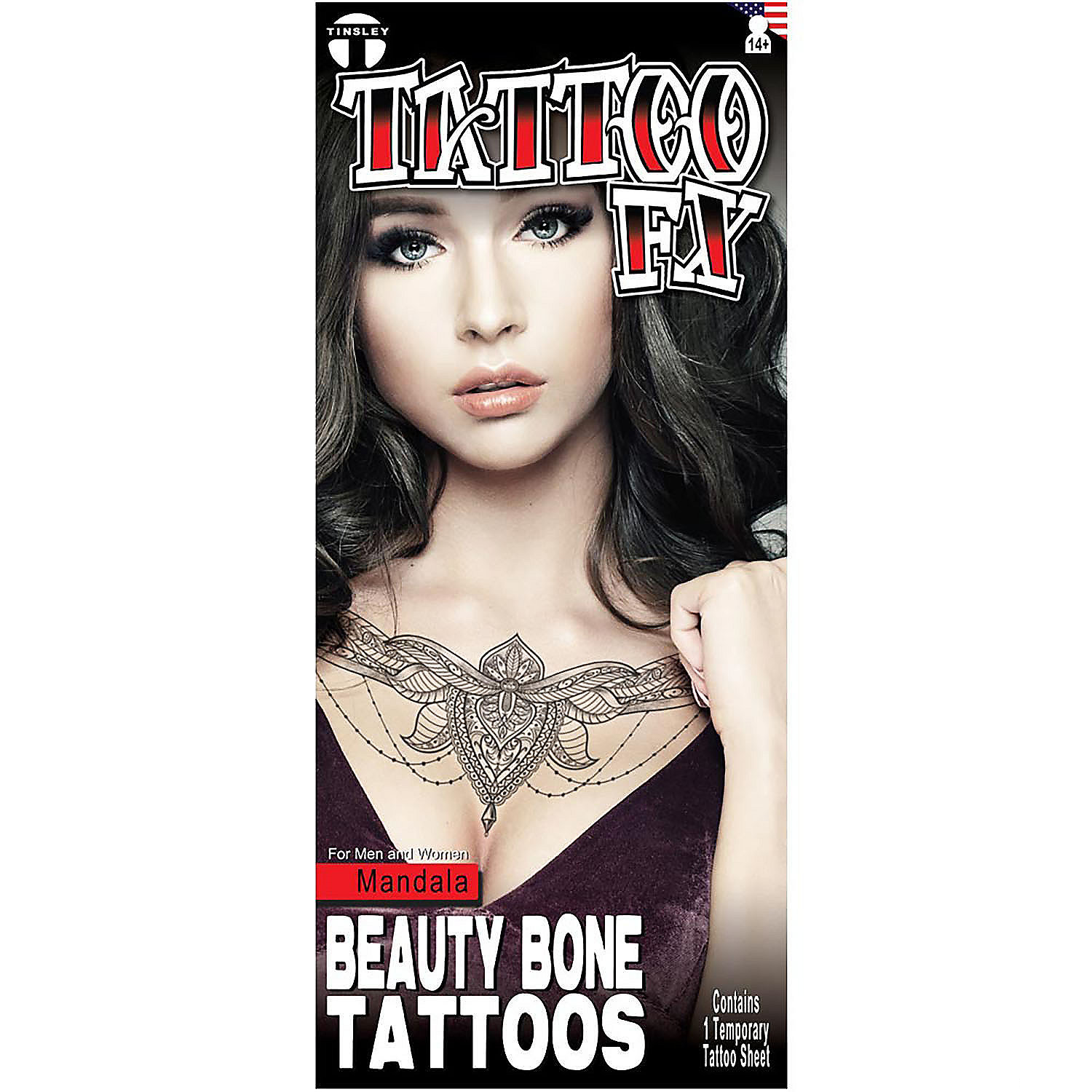 Tinsley Transfers Beauty Bone Mandala Temporary Tattoo