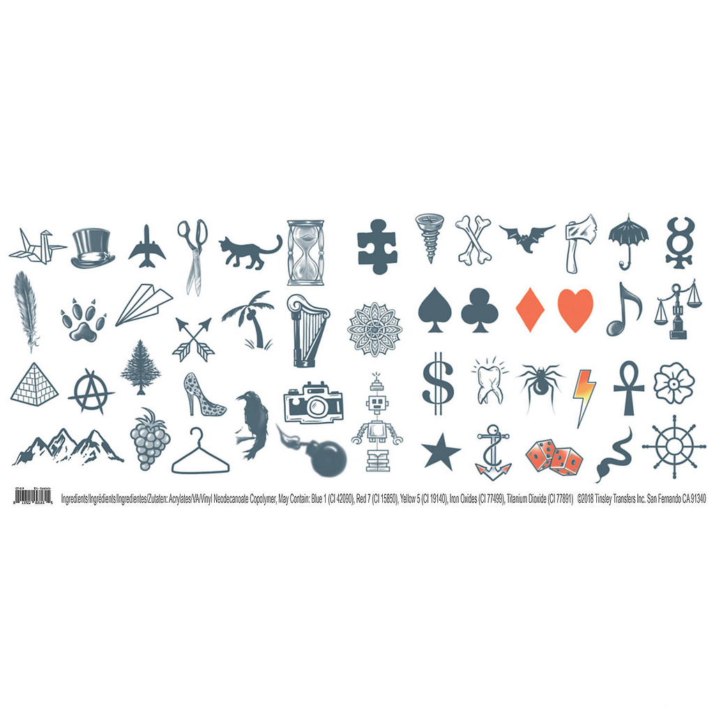 Tinsley Transfers Symbols for Knuckles Temporary Tattoos