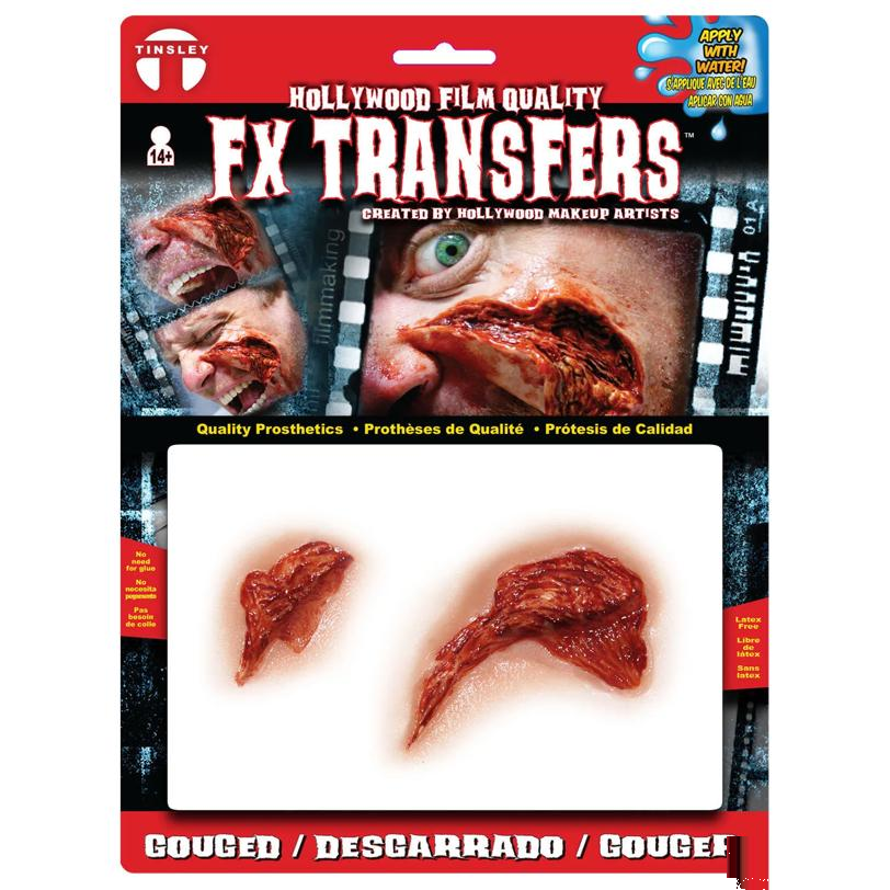 Tinsley Transfers Gouged 3D FX Transfer Prosthetics