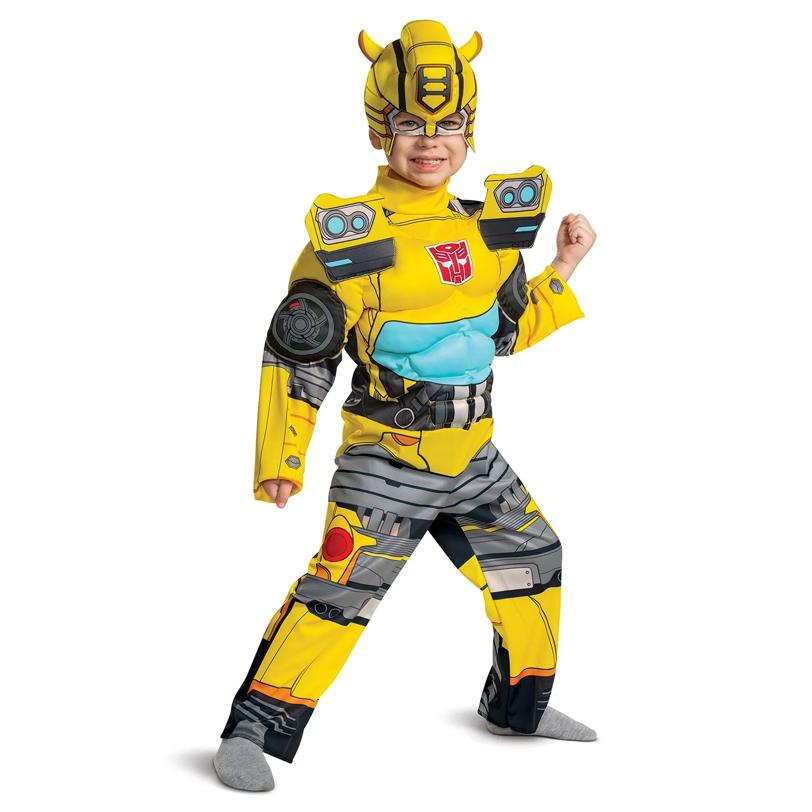 Toddlers Muscle Transformers Bumblebee Jumpsuit Costume