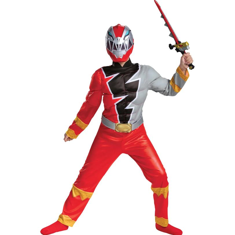 Boy's Red Ranger Dino Fury Muscle Costume