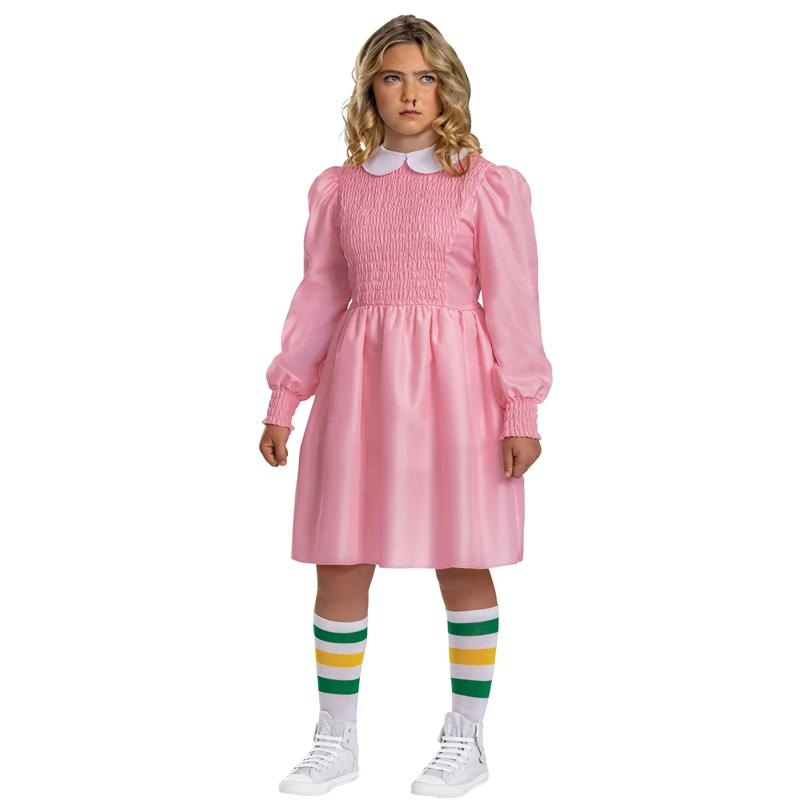 Kids Classic Stranger Things Eleven Pink Dress Costume