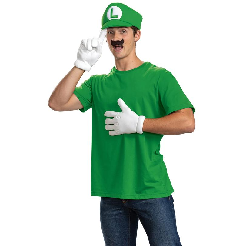 Adults Elevated Super Mario Bros Luigi Costume Accessory Kit