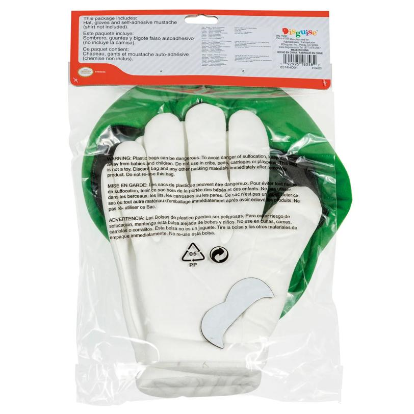 Adults Elevated Super Mario Bros Luigi Costume Accessory Kit