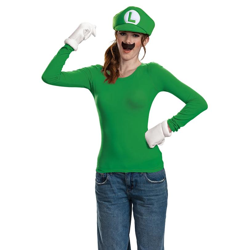 Adults Elevated Super Mario Bros Luigi Costume Accessory Kit