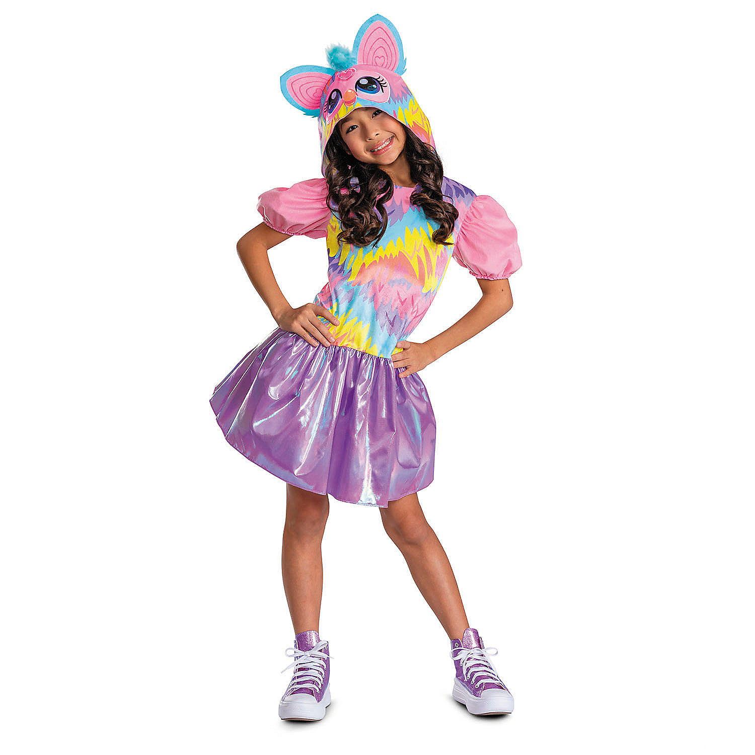 Kids Furby Tie Dye Hooded Dress Costume